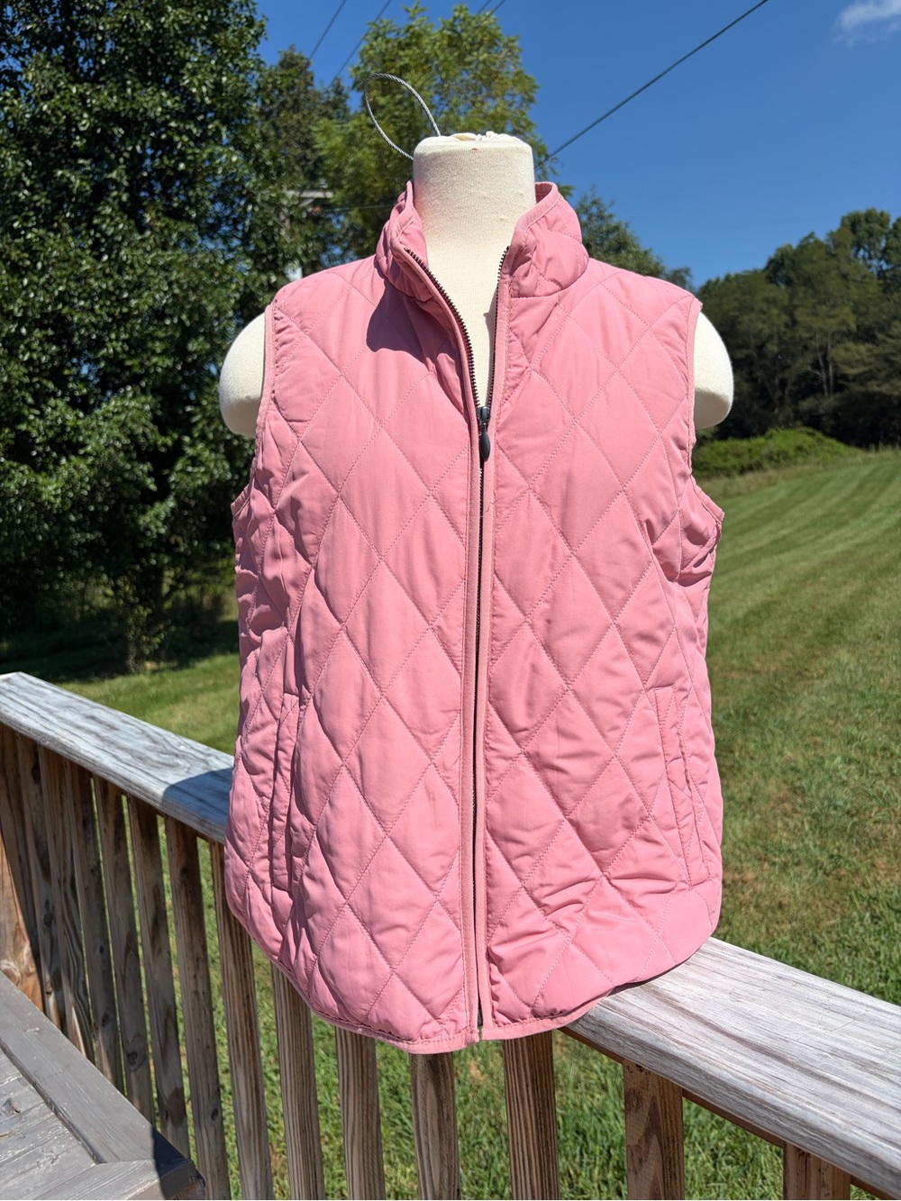 Coldwater Creek Women's Dusty Pink Quilted Full Zip Vest Size Medium Petite